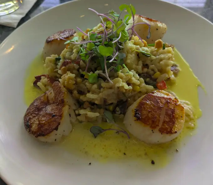 Scallop Risotto - The Porch on Long Creek - Virginia Beach, VA